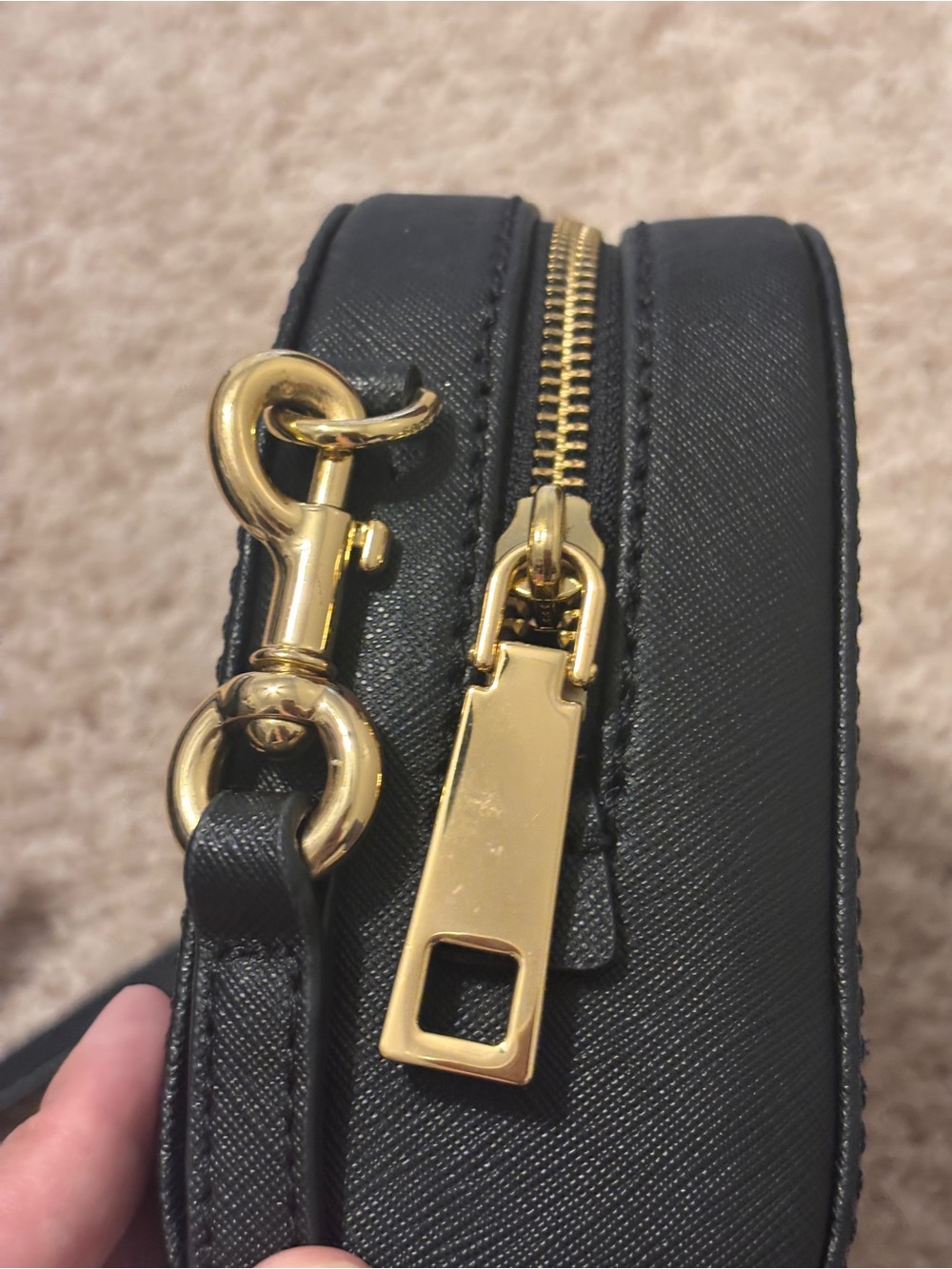 Marc Jacobs Black Saffiano Dome Crossbody with Gold Hardware - Picture 4 of 11